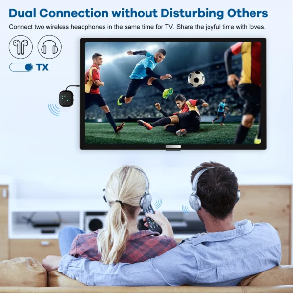 eppfun Bluetooth 5.3 Transmitter Receiver Qualcomm APTX Adaptive High-definition Low Latency 3.5mm Aux for Airplanes/TV/Car - Image 4