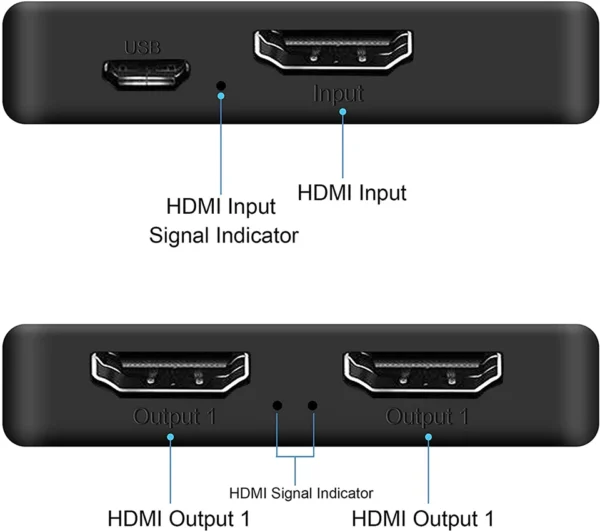 2023 Best 4K HDMI Splitter 1x2 HDMI 2.0 Splitter 1 in 2 out HDMI Amplifier Switch HDR HDMI2.0 Splitter for PS4 Apple TV XBox PS5 - Image 4