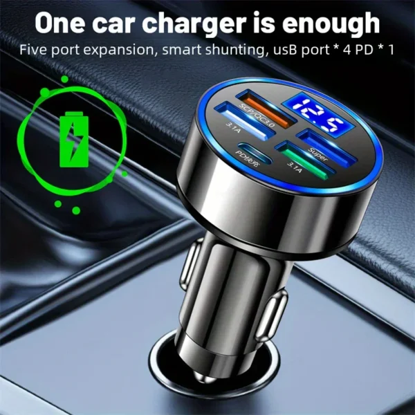 PD + QC 3.0 Fast Charging Car Phone Charger Adapter 4 Ports Usb Car Charger Type C PD35W Quick Charge 3.0 Car Charger - Image 6