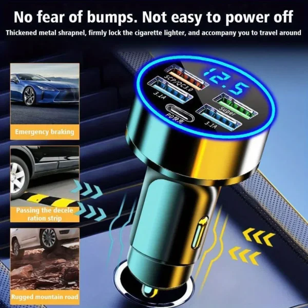 PD + QC 3.0 Fast Charging Car Phone Charger Adapter 4 Ports Usb Car Charger Type C PD35W Quick Charge 3.0 Car Charger - Image 5