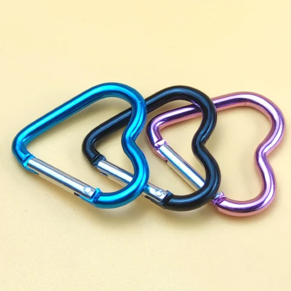 1 Pcs Heart-shaped Aluminum Carabiner Key Chain Clip Outdoor Keyring Hook Water Bottle Hanging Buckle Travel Kit Accessories - Image 3