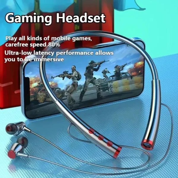 NEWMSNR Long battery Life Wireless Headphones HiFi Sound Neckband Bluetooth Earphones Sports Headsets Noise Reduction Handsfree - Image 3