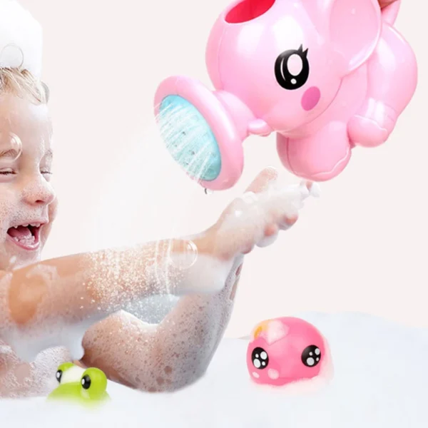 Baby Bath Toys Lovely Plastic Elephant Shape Water Spray for Baby Shower Swimming Toys Kids Gift Storage Mesh Bag Baby Kids Toy - Image 2