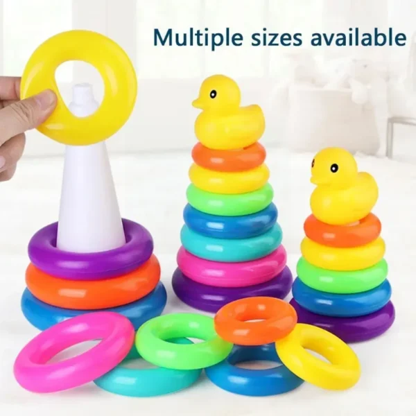 Animal Rainbow Stacking Ring Loop Toy Tower Kids Montessoris Toys Early Education Teaching Aids Wood Baby Toys Gift - Image 2
