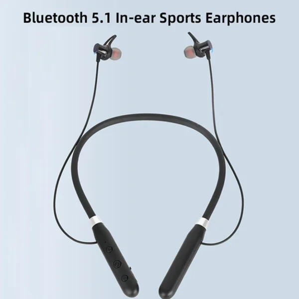 Neck Wireless Bluetooth Earphones 9D Stereo Surround Headphones Waterproof Sport Neckband Headset Neck-hanging Earbuds with Mic - Image 2