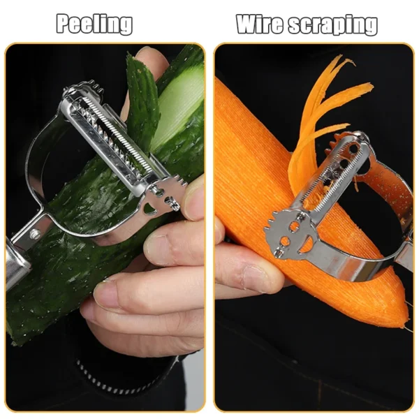 Vegetable Peeler Multifunctional Fruit And Vegetable Peeler Steel Grater Julienne Carrot Potato Cucumber Peeler Kitchen Gadget - Image 5