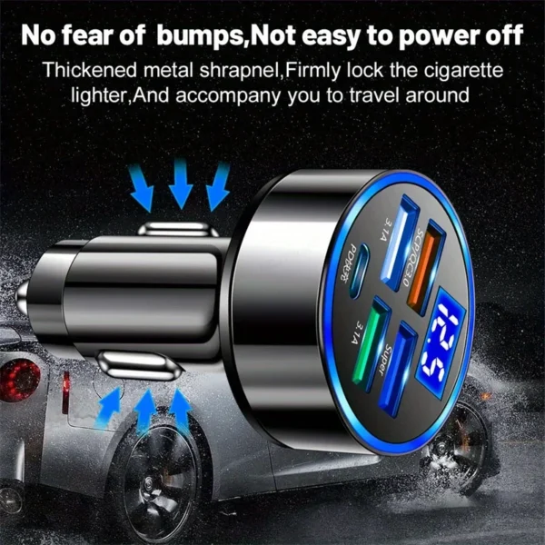 PD + QC 3.0 Fast Charging Car Phone Charger Adapter 4 Ports Usb Car Charger Type C PD35W Quick Charge 3.0 Car Charger - Image 4