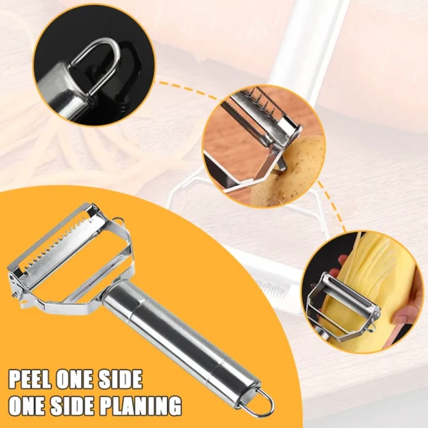 Vegetable Peeler Multifunctional Fruit And Vegetable Peeler Steel Grater Julienne Carrot Potato Cucumber Peeler Kitchen Gadget - Image 3