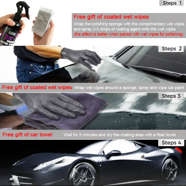 Car Ceramic Nano Coating Liquid Coatin Nano Crystal Hydrophobic Layer Polishing Paint Coating Agent Car Polish Nanos Coatings - Image 2