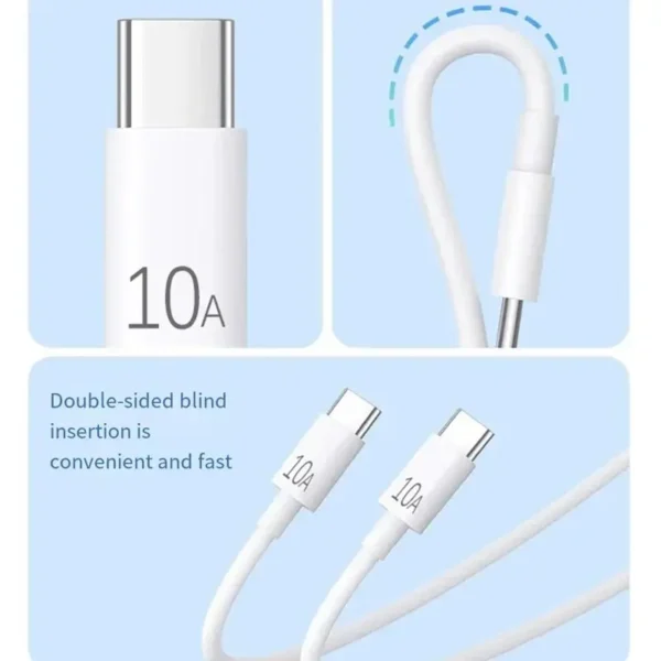 120W 10A Dual USB-C To Type C Super Fast Charging Data Cable For iPhone15 Samsung Huawei Quick Cord Transfer Wire 0.25m/1m/2m/3m - Image 4
