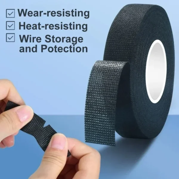 Electrical Tape Heat-resistant Harness Bundle Insulation Auto Wiring Fabric Cloth Wrap Waterproof Cable Organizer Adhesive Tapes - Image 2