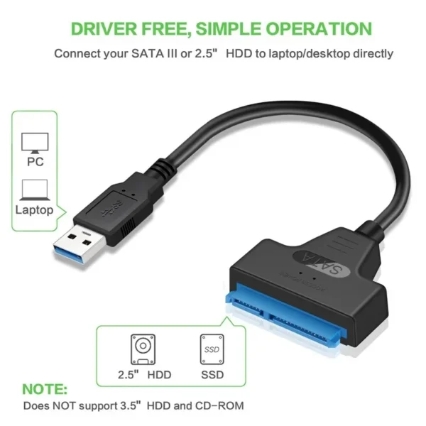 20-50 CM USB 3.0 2.0 SATA Cable Adapter Extension Computer Cables Connectors Support 2.5 Inches External Ssd Hdd Hard Drive USB - Image 3