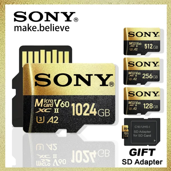 Sony Micro TF SD Card Extreme SD Memory Card 128GB TF Flash Cards 1TB 512GB 256GB A2 U3 V30 SD For Xiaomi Phone Computer