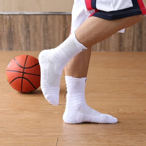 1/3pairs/Lot Men's Socks Compression Stockings Breathable Basketball Sports Cycling running Towel Socks High Elastic Tube Socks - Image 4
