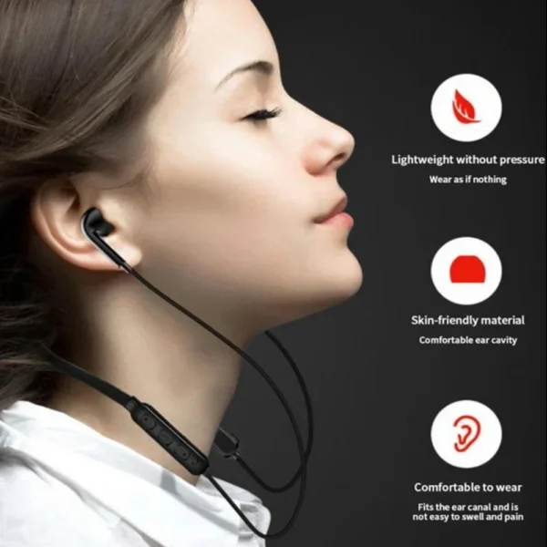 B7 Wireless Neckband Bluetooth Earphones Hanging Neck Headset - Image 6