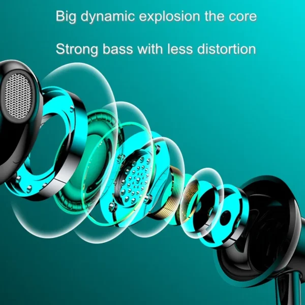 25H battery Life Wireless Bluetooth Headphones Magnetic Hifi Stereo Neckband Earphones - Image 6
