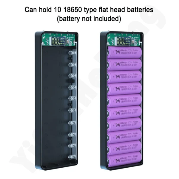 Quick Charge QC3.0 DIY 10 x 18650 Battery Power Bank Case Portable With LCD Display - Image 4