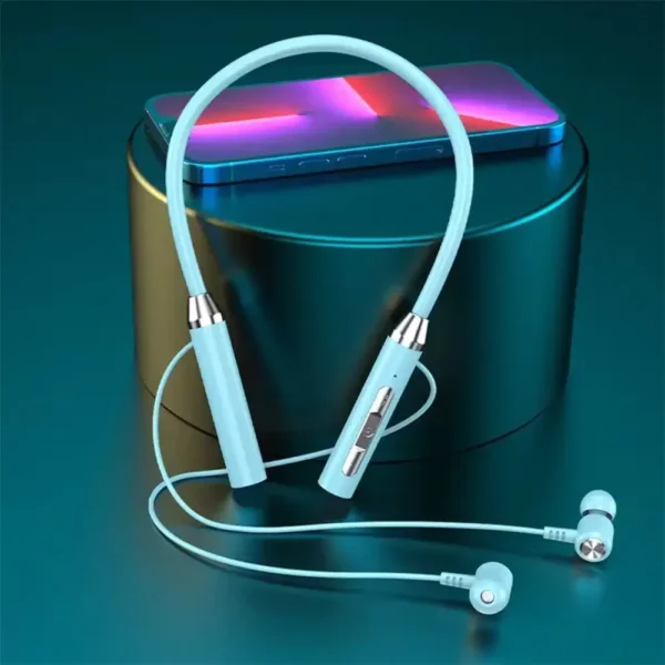 Bluetooth 5.0 Wireless Headphones Neckband Earphones Silicone Hifi 9D Stereo - Image 2