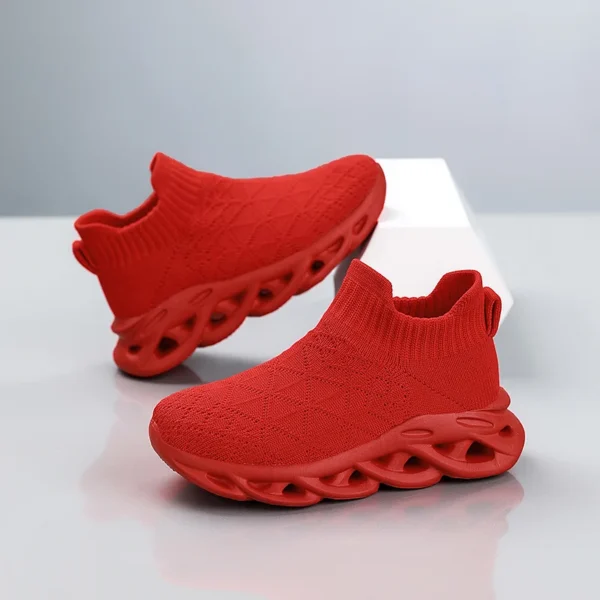 Boys Sock Sneakers – Lightweight Breathable Knit Running Shoes for Kids, Slip-On Fashion Sports Shoes for Spring - Image 5