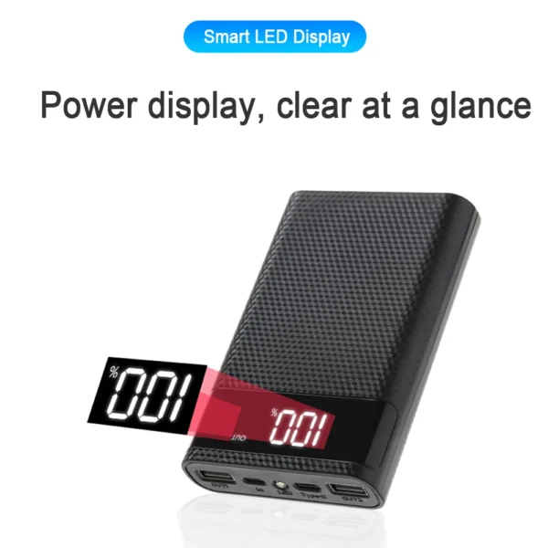 Dual USB Micro USB Type C Power Bank Shell 5V DIY 6*18650 Case Battery Charge Storage Box Without Battery - Image 3