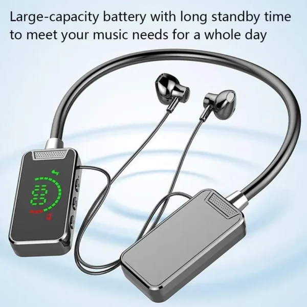 NEWMSNR Stereo Sound Bluetooth Earphones 24H Play Time LED Display Earbud Wireless Headphones Sports Waterproof Neckband Headset - Image 2