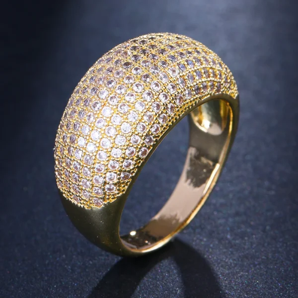 EmmayaElegant Gold Color Hip Hop Ring for Women