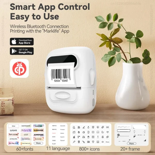 Thermal Label Printer P50 Wireless Inkless Bluetooth Label Maker Similar to B21 M110 E210 Labeling Machine or 1PK Label Stickers - Image 4