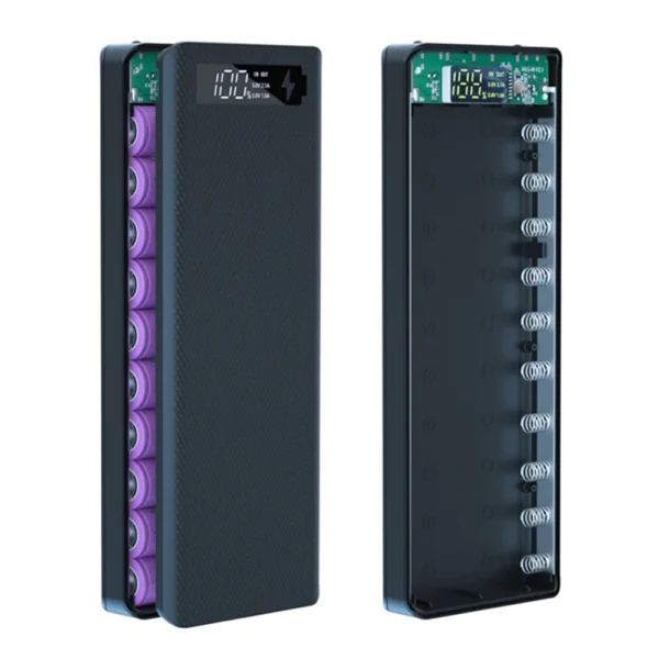 Quick Charge QC3.0 DIY 10 x 18650 Battery Power Bank Case Portable With LCD Display