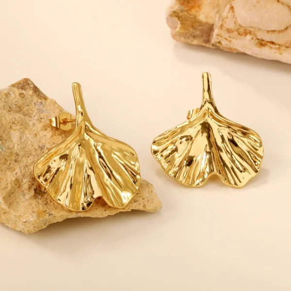 LUXUSTEEL Stainless Steel Starfish Tree of Life Drop Stud Earrings for Women Shell Shape Ginkgo Leaf Female Earring Jewelry Gift - Image 5