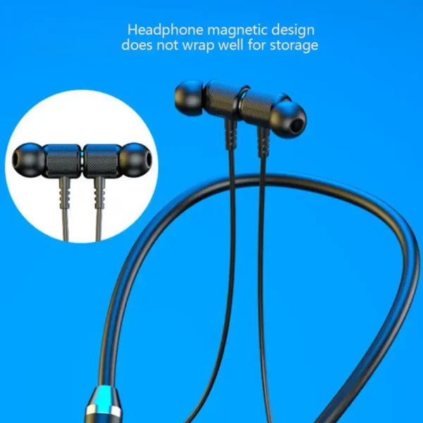 Bluetooth 5.0 Wireless Headphones Neckband Earphones Silicone Hifi 9D Stereo - Image 5