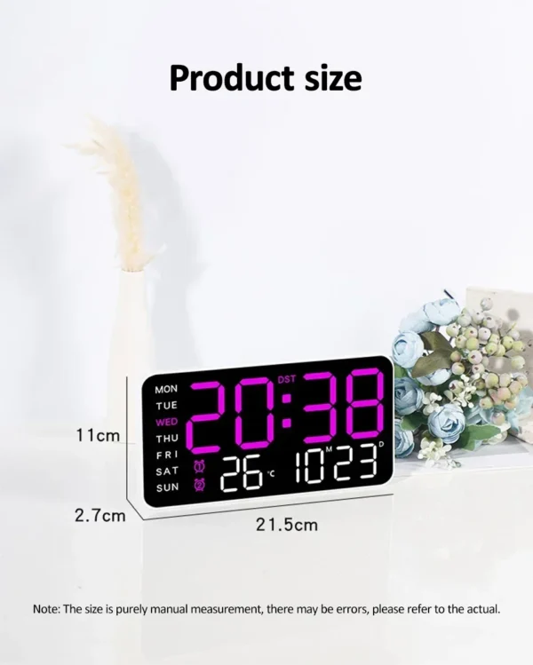 Extra Large Digital Wall Clock with LED Display - Image 2
