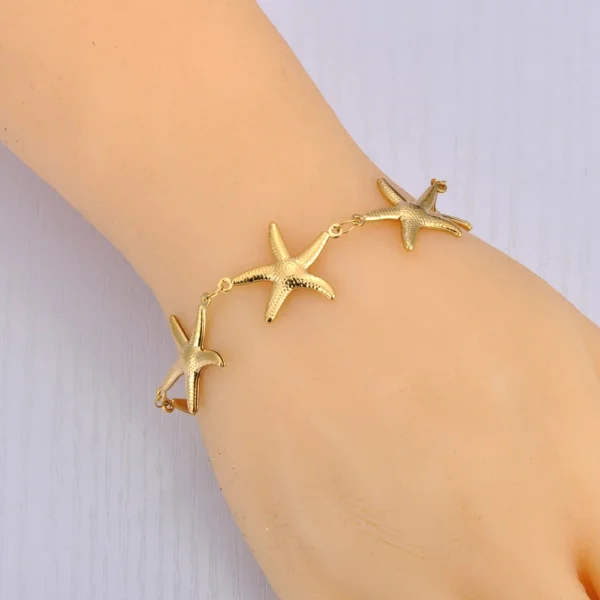 Lokaer Stainless Steel 18K Gold PVD Plated Metal Starfish Chain Bracelet Waterproof Accessories Holiday Jewelry for Women B25008 - Image 6