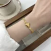 Stainless Steel Bracelet New Fine Jewelry Hip Hop Punk Watch Band Chain Love Heart Charm for Women