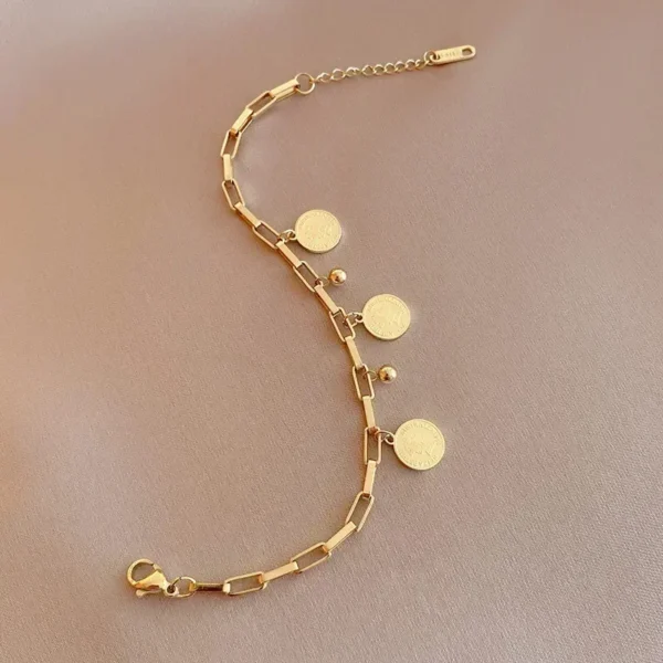 1PCS Gold-color Bracelet Ladies Hip Hop Style Stainless Steel - Image 4