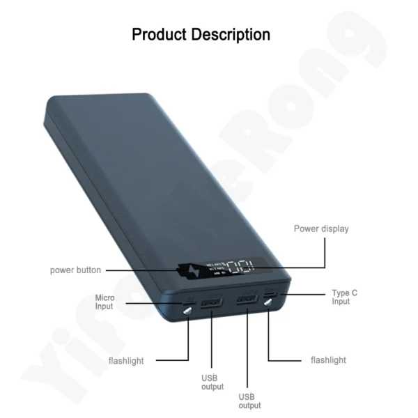 Quick Charge QC3.0 DIY 10 x 18650 Battery Power Bank Case Portable With LCD Display - Image 2