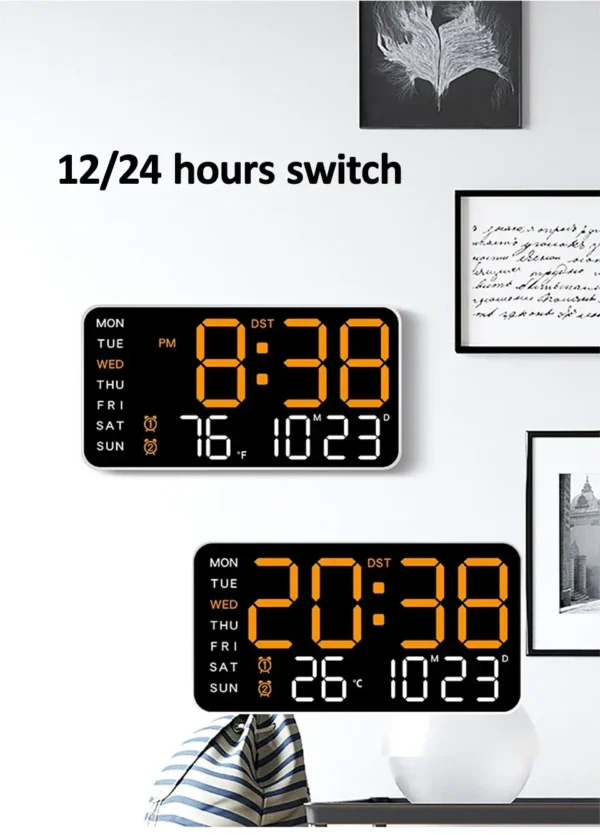 Extra Large Digital Wall Clock with LED Display - Image 3