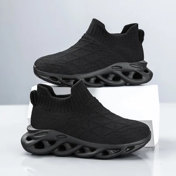 Boys Sock Sneakers – Lightweight Breathable Knit Running Shoes for Kids, Slip-On Fashion Sports Shoes for Spring - Image 2