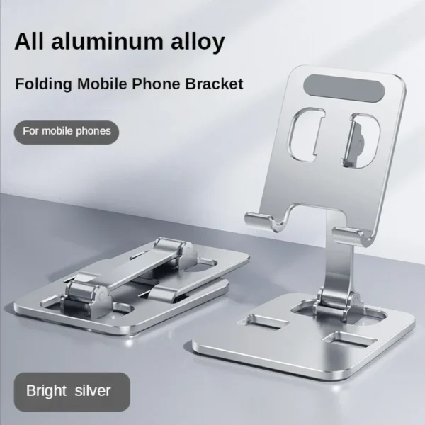 Universal All Aluminum Alloy Foldable Desk Phone Metal Holder Mount Stand For Mobile Phone - Image 2