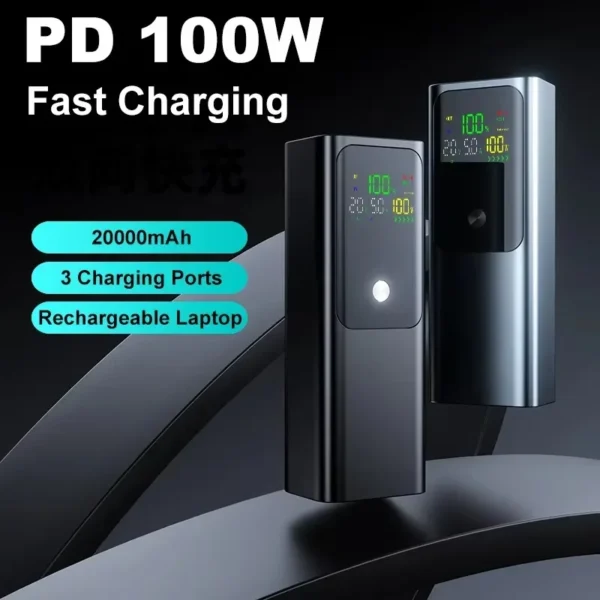 20000mAh 100W PD Fast Charging Power Bank for MacBook Laptop Samsung