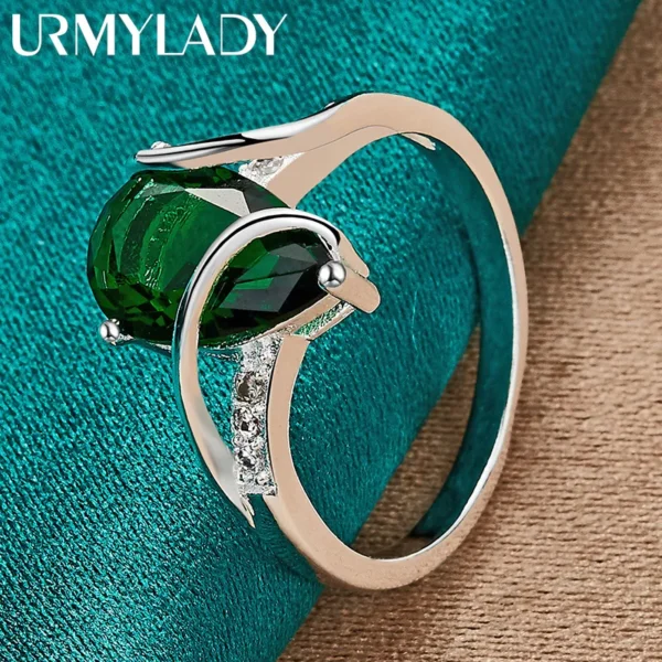 URMYLADY 925 Sterling Silver Water Drop Turquoise 7-10# Ring For Women