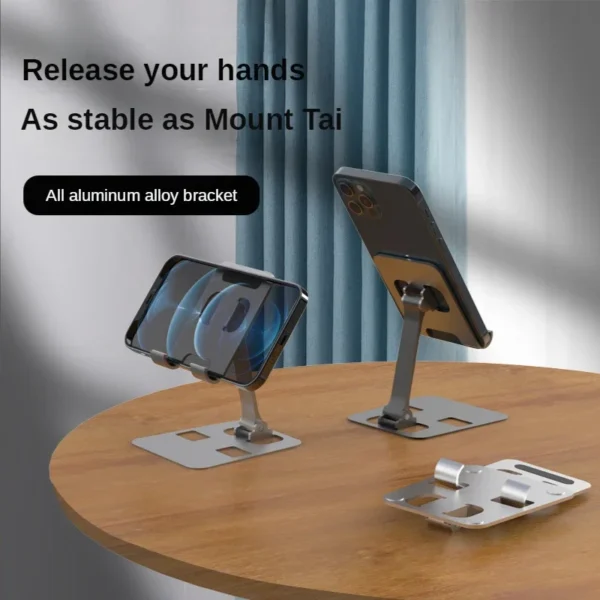 Universal All Aluminum Alloy Foldable Desk Phone Metal Holder Mount Stand For Mobile Phone - Image 4