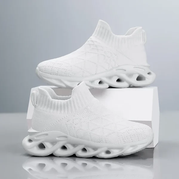 Boys Sock Sneakers – Lightweight Breathable Knit Running Shoes for Kids, Slip-On Fashion Sports Shoes for Spring - Image 3