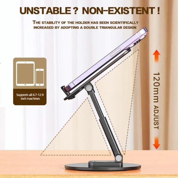360 Rotation Portable Folding Tablet Holder - Image 3