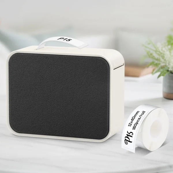P15 Portable Label Printer – Wireless Bluetooth Mini Thermal Label Maker with Adhesive Tape for Home & Office Use