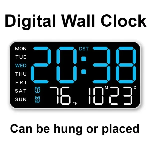 Extra Large Digital Wall Clock with LED Display