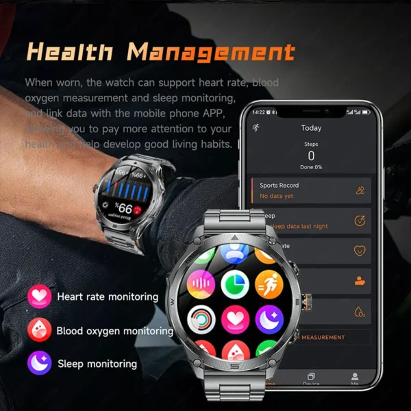 2025 For HUAWEI New Military Smart Watch Built-in GPS Compass barometer 3ATM Waterproof Sport Smartwatch Men Support Voice Call - Image 3