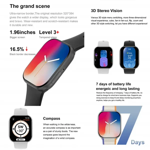 2025 New For Apple GPS Watch 10 Smart Watch Men HD AMOLED Memory Music 3D Surround Bluetooth Call Waterproof Smartwatch Woman - Image 2