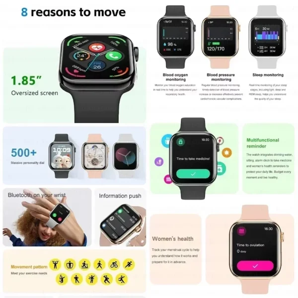 New 2025 Original For Apple Watch 10 GPS Smart Watch Men Body Temperature Bluetooth Call NFC Sports Women SmartWatch for Apple - Image 2