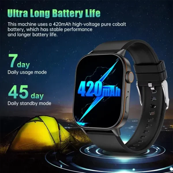 New Sports GPS tracker AMOLED Smartwatch Men Compass Military Outdoor Sports Bluetooth Call Watch 2.01 inch HD screen for Huawei - Image 4