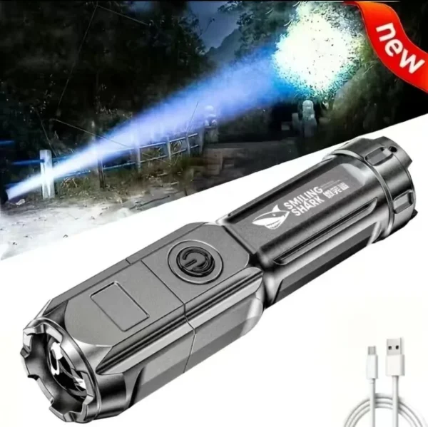 Powerful LED Flashlight Rechargeable USB 18650 Waterproof Zoom